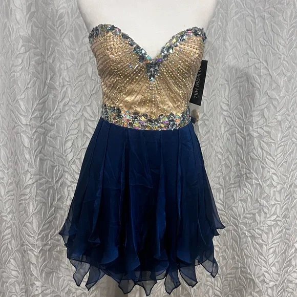 sherri hill navy blue strapless dress Buy dress style № 55674 designed by SherriHill main image 1